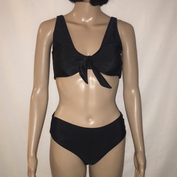 New Wrapped Chest High Waisted Solid Bandage Bikini - Picture 3 of 13